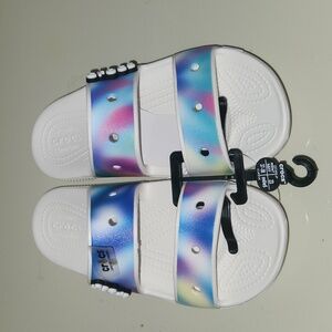 Crocs Unisex Classic Tie Dye Two-Strap Sandals Slide